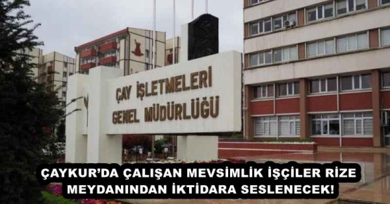 ÇAYKUR’DA ÇALIŞAN MEVSİMLİK İŞÇİLER RİZE MEYDANINDAN İKTİDARA SESLENECEK!