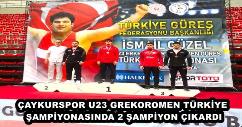 ÇAYKURSPOR U23 GREKOROMEN TÜRKİYE ŞAMPİYONASINDA 2 ŞAMPİYON ÇIKARDI