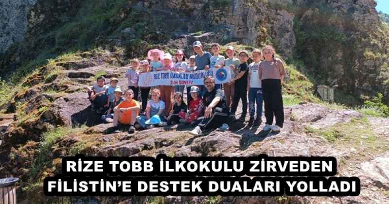 RİZE TOBB İLKOKULU ZİRVEDEN FİLİSTİN’E DESTEK DUALARI YOLLADI