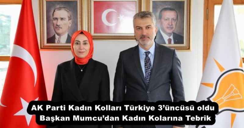 AK Parti Kadın Kolları Türkiye 3’üncüsü oldu Başkan Mumcu’dan Kadın Kolarına Tebrik
