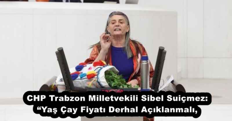 CHP Trabzon Milletvekili Sibel Suiçmez: “Yaş Çay Fiyatı Derhal Açıklanmalı,