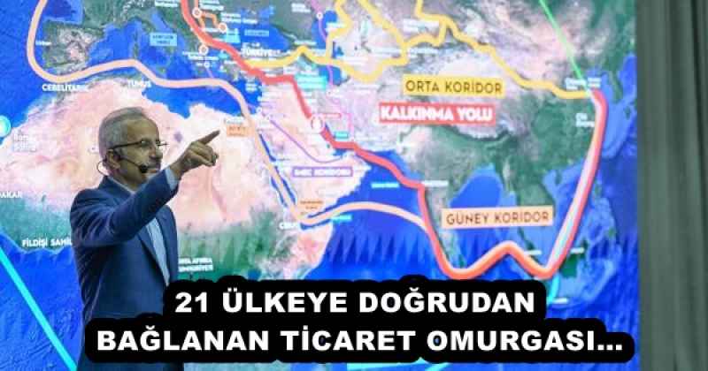 21 ÜLKEYE DOĞRUDAN BAĞLANAN TİCARET OMURGASI…