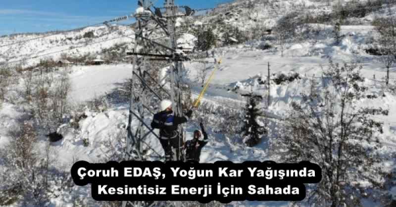 Çoruh EDAŞ, Yoğun Kar Yağışında Kesintisiz Enerji İçin Sahada