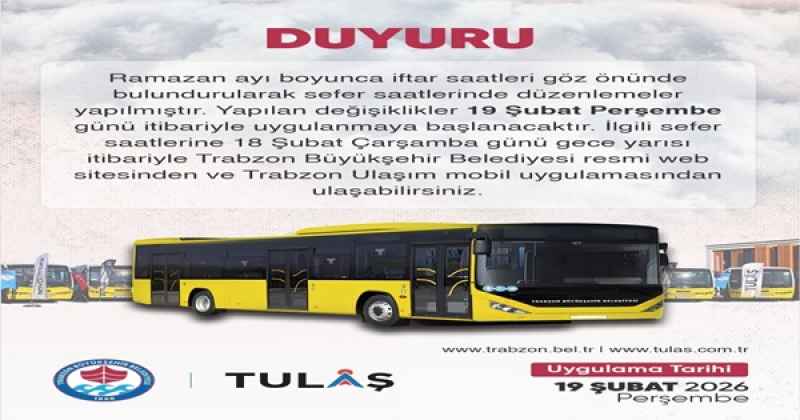 BÜYÜKŞEHİR’DEN RAMAZAN’A ÖZEL OTOBÜS SAATİ DÜZENLEMESİ