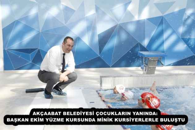 AKÇAABAT BELEDİYESİ ÇOCUKLARIN YANINDA: BAŞKAN EKİM YÜZME KURSUNDA MİNİK KURSİYERLERLE BULUŞTU