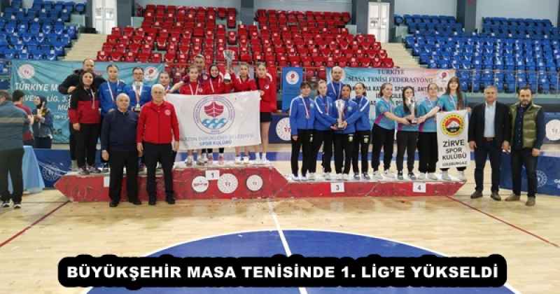 BÜYÜKŞEHİR MASA TENİSİNDE 1. LİG’E YÜKSELDİ
