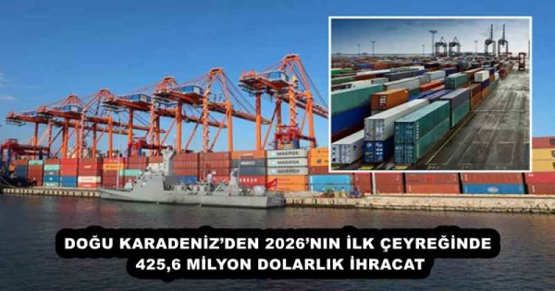 DOĞU KARADENİZ’DEN 2026’NIN İLK ÇEYREĞİNDE 425,6 MİLYON DOLARLIK İHRACAT