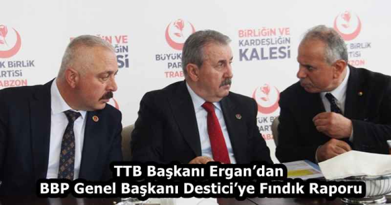 TTB Başkanı Ergan’dan BBP Genel Başkanı Destici’ye Fındık Raporu