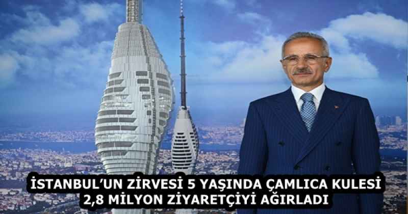 İSTANBUL’UN ZİRVESİ 5 YAŞINDA ÇAMLICA KULESİ 2,8 MİLYON ZİYARETÇİYİ AĞIRLADI