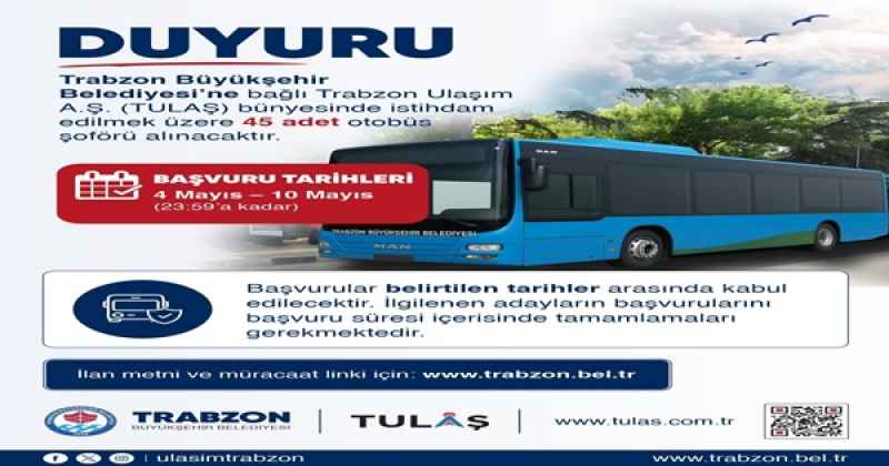 OTOBÜS ŞOFÖRLÜĞÜ İÇİN BÜYÜKŞEHİR'E BAŞVURULAR SÜRÜYOR