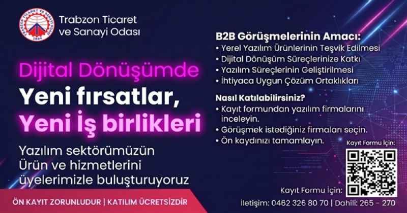 TTSO Dijital Dönüşümde Yeni Fırsatlar Yeni İş birlikleri konulu yazılım sektöründeki firmalarımızı diğer sektör paydaşlarına yönelik etkinliği