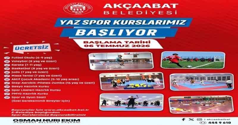 AKÇAABAT BELEDİYESİ YAZ SPOR KURSLARI BAŞLIYOR