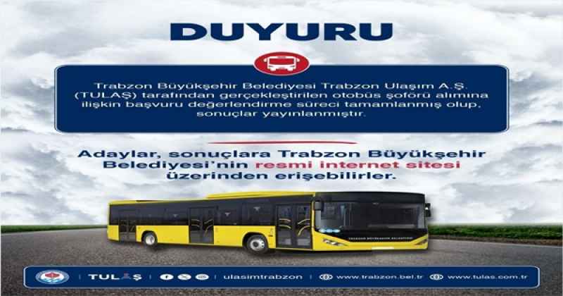 BÜYÜKŞEHİR'İN ŞOFÖR ALIMINDA 44 İSİM BELLİ OLDU