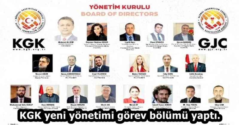 KGK yeni yönetimi görev bölümü yaptı. 