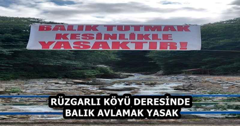RÜZGARLI KÖYÜ DERESİNDE BALIK AVLAMAK YASAK