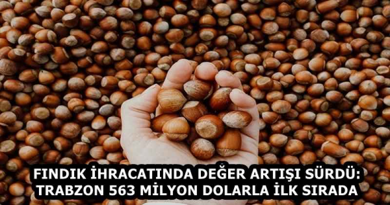 FINDIK İHRACATINDA DEĞER ARTIŞI SÜRDÜ: TRABZON 563 MİLYON DOLARLA İLK SIRADA