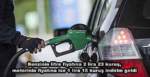 Benzinin litre fiyatına 2 lira 23...