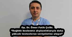 Op. Dr. Ömer Fatih Çelik: “Sağlıklı beslenme alışkanlıklarıyla daha yüksek testosteron seviyelerine ulaşın”