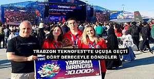 TRABZON TEKNOFEST’TE UÇUŞA GEÇTİ /  DÖRT DERECEYLE DÖNDÜLER