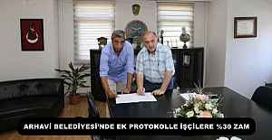 ARHAVİ BELEDİYESİ’NDE EK PROTOKOLLE İŞÇİLERE %30 ZAM 