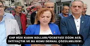 CHP RİZE KADIN KOLLARI;”ÜCRETSİZ ÖĞÜN ACİL İHTİYAÇTIR VE BU KONU DERHAL ÇÖZÜLMELİDİR’. 