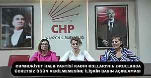 CUMHURİYET HALK PARTİSİ KADIN KOLLARI’NIN OKULLARDA ÜCRETSİZ ÖĞÜN VERİLMEMESİNE İLİŞKİN BASIN AÇIKLAMASI 