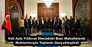 Vali Aziz Yıldırım İlimizdeki Bazı Mahallelerin Muhtarlarıyla Toplantı Gerçekleştirdi