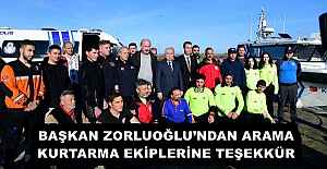 BAŞKAN ZORLUOĞLU’NDAN ARAMA KURTARMA EKİPLERİNE TEŞEKKÜR 