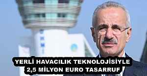 YERLİ HAVACILIK TEKNOLOJİSİYLE 2,5 MİLYON EURO TASARRUF