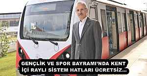 GENÇLİK VE SPOR BAYRAMINDA KENT İÇİ RAYLI SİSTEM HATLARI ÜCRETSİZ…