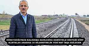 GÜNEYDOĞU’NUN KALKINMA HAMLESİNE DEMİRYOLU DESTEĞİ SİİRT-KURTALAN ARASINA 34 KİLOMETRELİK YENİ HAT İNŞA EDİLECEK