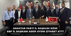 ANAHTAR PARTİ İL BAŞKANI KÖSE BBP İL BAŞKANI ADEM AYDIN ZİYARET ETTİ