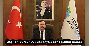 Başkan Dursun Ali Sakaryadan teşekkür...
