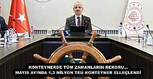KONTEYNERDE TÜM ZAMANLARIN REKORU… MAYIS AYINDA 1,3 MİLYON TEU KONTEYNER ELLEÇLENDİ 