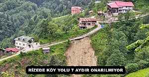 RİZEDE KÖY YOLU 7 AYDIR ONARILMIYOR