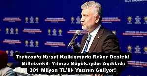 Trabzona Kırsal Kalkınmada Rekor Destek! Milletvekili Yılmaz Büyükaydın Açıkladı: 301 Milyon TLlik Yatırım Geliyor!
