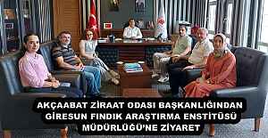 AKÇAABAT ZİRAAT ODASI BAŞKANLIĞINDAN GİRESUN FINDIK ARAŞTIRMA ENSTİTÜSÜ MÜDÜRLÜĞÜNE ZİYARET