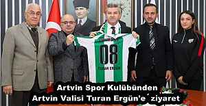 Artvin Spor Kulübünden Artvin Valisi Turan Ergün'e  ziyaret 