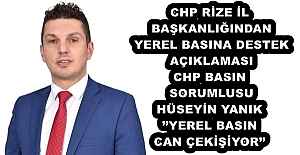 CHP RİZE İL BAŞKANLIĞINDAN YEREL BASINA DESTEK AÇIKLAMASI CHP BASIN SORUMLUSU HÜSEYİN YANIK’’YEREL BASIN CAN ÇEKİŞİYOR’’