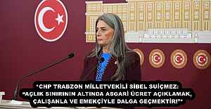 *CHP TRABZON MİLLETVEKİLİ SİBEL SUİÇMEZ: “AÇLIK SINIRININ ALTINDA ASGARİ ÜCRET AÇIKLAMAK, ÇALIŞANLA VE EMEKÇİYLE DALGA GEÇMEKTİR!”*