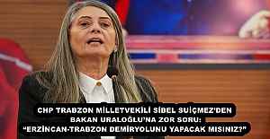 CHP TRABZON MİLLETVEKİLİ SİBEL SUİÇMEZ’DEN BAKAN URALOĞLU’NA ZOR SORU: “ERZİNCAN-TRABZON DEMİRYOLUNU YAPACAK MISINIZ?”