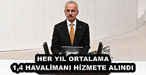 HER YIL ORTALAMA 1,4 HAVALİMANI HİZMETE ALINDI
