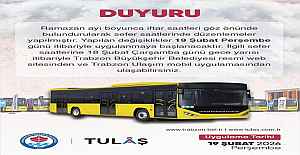 BÜYÜKŞEHİR’DEN RAMAZAN’A ÖZEL OTOBÜS SAATİ DÜZENLEMESİ