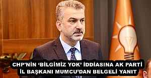 CHP'NİN ‘BİLGİMİZ YOK’ İDDİASINA AK PARTİ İL BAŞKANI MUMCU’DAN BELGELİ YANIT