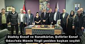 Düzköy Esnaf ve Sanatkârlar, Şoförler Esnaf Odası’nda Mümin Tirgil yeniden başkan seçildi