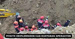İTFAİYE EKİPLERİNDEN CAN KURTARAN...