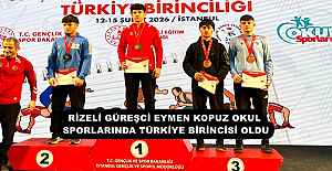 RİZELİ GÜREŞCİ EYMEN KOPUZ OKUL SPORLARINDA TÜRKİYE BİRİNCİSİ OLDU