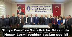 Tonya Esnaf ve Sanatkârlar Odası’nda Hasan Lermi yeniden başkan seçildi