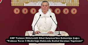 CHP Trabzon Milletvekili Sibel Suiçmez’den Bakanlığa Çağrı: "Trabzon Tarım İl Müdürlüğü Hakkında Derhal Gereken Yapılmalı!"
