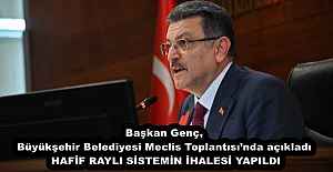 Başkan Genç, Büyükşehir Belediyesi Meclis Toplantısı’nda açıkladı  HAFİF RAYLI SİSTEMİN İHALESİ YAPILDI